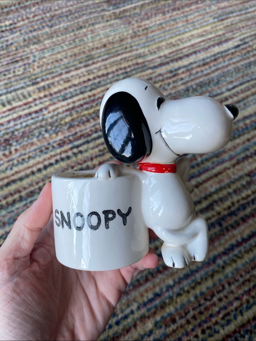 Vintage 1966 Snoopy Ceramic Figure Planter